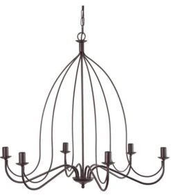 Lustre Industriel 6 Branches Métal Noir Burak