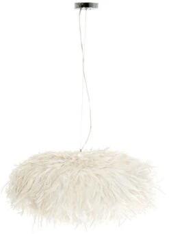 Lustre Shabby Chic En Plumes Blanc Sane