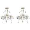 Lustres Suspendus à Cristaux 2 Pcs Blanc élégant -OSRAM || Philips || Bosch Soldes lustres suspendus a cristaux 2 pcs blanc elegant 3666722464932 741349
