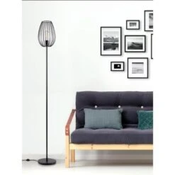 MADDY Lampadaire En Métal - Ø 22 X H 160 Cm - Noir - Ampoule LED Décorative Fournie -OSRAM || Philips || Bosch Soldes maddy lampadaire en metal 22 x h 160 cm noir ampoule led decorative fournie 3248116250309 565188