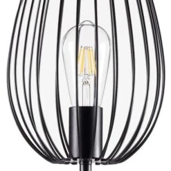 MADDY Lampadaire En Métal - Ø 22 X H 160 Cm - Noir - Ampoule LED Décorative Fournie -OSRAM || Philips || Bosch Soldes maddy lampadaire en metal 22 x h 160 cm noir ampoule led decorative fournie 3248116250309 565191