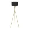 MIKADO - Lampadaire Trépied Métal Doré - Abat Jour En Tissu Noir - Diam 34 X H 140 Cm -OSRAM || Philips || Bosch Soldes mikado lampadaire trepied metal dore abat jour en tissu noir diam 34 x h 140 cm 779450