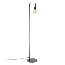 NORWICH Lampadaire En Acier - L42 X P30 X H157 Cm - Noir - Ampoule LED 4W E27 Noir Comprise