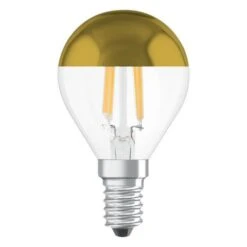 OSRAM Ampoule Déco LED Sphérique E24 - 4 W - Calotte Dorée - Blanc Chaud