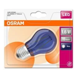 OSRAM Ampoule Déco LED Sphérique E27 - Bleue -OSRAM || Philips || Bosch Soldes osram ampoule deco led spherique e27 bleue 4058075114463 515516