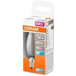 OSRAM Ampoule LED Flamme Verre Dépoli - 4 W = 40 W - E14 - Blanc Froid -OSRAM || Philips || Bosch Soldes osram ampoule led flamme verre depoli 4 w 40 w e14 blanc froid 4058075437128 659588
