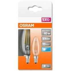 OSRAM BTE2 Ampoule LED Flamme Clair Filament - 4 W = 40 W - E14 - Blanc Froid