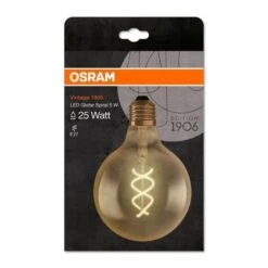 OSRAM Globe LED Spirale Filament E27 Vintage Edition 1906 - 125 Mm - 5 W - Ambré -OSRAM || Philips || Bosch Soldes osram globe led spirale filament e27 vintage edition 1906 125 mm 5 w ambre 4058075092136 515540