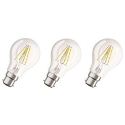 OSRAM Lot De 3 Ampoules LED B22 Standard Claire 7 W équivalent A 60 W Blanc Chaud