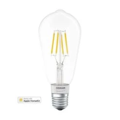 OSRAM Smart+ Ampoule LED A Filament Connectée - E27 Edison - Dimmable Blanc Chaud 5,5W (=50W) - Compatible Bluetooth Apple HomeKit