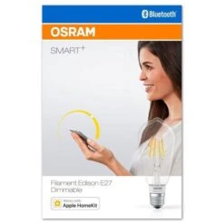 OSRAM Smart+ Ampoule LED A Filament Connectée - E27 Edison - Dimmable Blanc Chaud 5,5W (=50W) - Compatible Bluetooth Apple HomeKit -OSRAM || Philips || Bosch Soldes osram smart ampoule led a filament connectee e27 edison dimmable blanc chaud 5 5w 50w compatible bluetooth apple homekit 4058075091146 485948