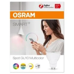 OSRAM Smart+ Spot LED Connectée - GU10 Dimmable Couleurs 6W (=50W) - Pilotable Via Une Passerelle Zigbee -OSRAM || Philips || Bosch Soldes osram smart spot led connectee gu10 dimmable couleurs 6w 50w pilotable via une passerelle zigbee 4058075032705 485983