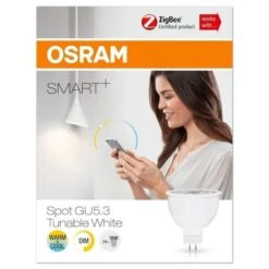 OSRAM Smart+ Spot LED Connectée - GU5.3 Dimmable Blanc Chaud/Froid 5W (=35W) - Pilotable Via Une Passerelle Zigbee -OSRAM || Philips || Bosch Soldes osram smart spot led connectee gu5 3 dimmable blanc chaud froid 5w 35w pilotable via une passerelle zigbee 4058075816657 485926