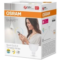 OSRAM Smart+ Spot LED Connectée - GU5.3 Dimmable Blanc Chaud/Froid 5W (=35W) - Pilotable Via Une Passerelle Zigbee -OSRAM || Philips || Bosch Soldes osram smart spot led connectee gu5 3 dimmable blanc chaud froid 5w 35w pilotable via une passerelle zigbee 4058075816657 485927