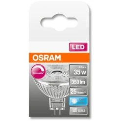 OSRAM Spot MR16 LED 36° Verre Variable - 4,9W équivalent 35W GU5.3 - Blanc Froid