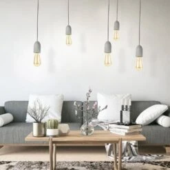 PARIS Suspension Béton - Câble Textile Noir Et Blanc -OSRAM || Philips || Bosch Soldes paris suspension beton cable textile noir et blanc 3664944048961 734064