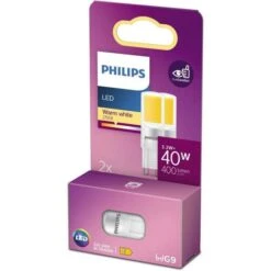 PHILIPS Ampoule LED Capsule G9 - 40W Blanc Chaud - Verre - Lot De 2