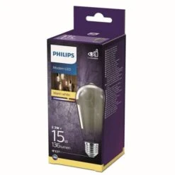 PHILIPS Ampoule LED Standard Edison Modern Filament Mini Smoky - 3-15 W - Blanc Chaud