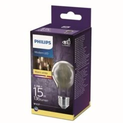PHILIPS Ampoule LED Standard Modern Filament Mini Smoky - 3-15 W - Blanc Chaud