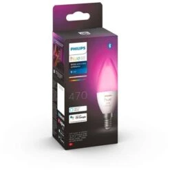 PHILIPS Hue White & Color Ambiance - Ampoule LED Connectée Flamme E14 - 5,5W - Compatible Bluetooth