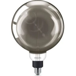 PHILIPS LED Giant Globe Modern Filament Fumé 6 - 5 équivalent 25W E27 - Ambrée Blanc Froid Comp Variateur