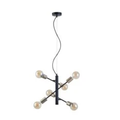PHoeNIX Suspension 3 Bras - Ø46 X H150 Cm - Métal - Noir - Ampoules LED Fournies (x6) -OSRAM || Philips || Bosch Soldes phoenix suspension 3 bras 46 x h150 cm metal noir ampoules led fournies x6 3248116460302 565984