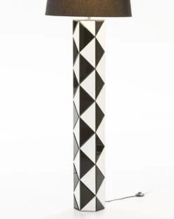 Pied De Lampadaire Verre Noir Et Blanc Miou