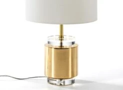 Pied De Lampe Acrylique Et Métal Doré Vera H 33