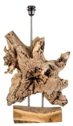 Pied De Lampe En Bois De Teck Naturel Vieilli Vitto