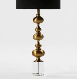 Pied De Lampe Métal Doré Et Verre Rodile