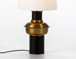 Pied De Lampe Métal Noir Et Doré Carl H 41 Cm
