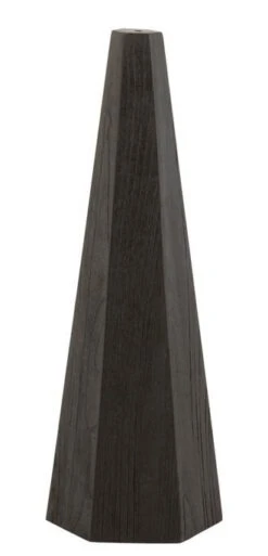 Pied De Lampe Octogonal En Bois Noir Jaya H 70 Cm