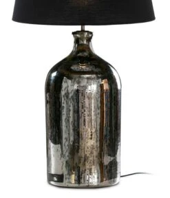 Pied De Lampe Verre Argenté Vieilli Doux