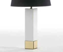 Pied De Lampe Verre Blanc Avec Socle Doré Gracias