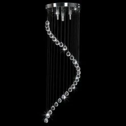 Plafonnier Avec Perles De Cristal Argenté Spirale G9 2 -OSRAM || Philips || Bosch Soldes plafonnier avec perles de cristal argente spirale g9 3666722503198 622329