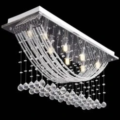 Plafonnier Avec Perles En Verre Cristal Étincelant Blanc 8 X G9 29 Cm -OSRAM || Philips || Bosch Soldes plafonnier avec perles en verre cristal etincelant blanc 8 x g9 29 cm 3666722514408 604267