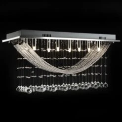 Plafonnier Avec Perles En Verre Cristal Étincelant Blanc 8 X G9 29 Cm -OSRAM || Philips || Bosch Soldes plafonnier avec perles en verre cristal etincelant blanc 8 x g9 29 cm 3666722514408 604271