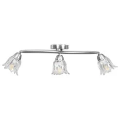 Plafonnier Et Abat-jour Verre Transparent 3 Ampoules E14 Tulipe 2 -OSRAM || Philips || Bosch Soldes plafonnier et abat jour verre transparent 3 ampoules e14 tulipe 3666722461160 748090