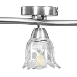 Plafonnier Et Abat-jour Verre Transparent 3 Ampoules E14 Tulipe 2 -OSRAM || Philips || Bosch Soldes plafonnier et abat jour verre transparent 3 ampoules e14 tulipe 3666722461160 748093