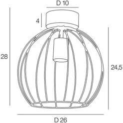 Plafonnier Ottawa - Métal - Ø26 Cm - E27 - 40 W - Bois Foncé - COREP -OSRAM || Philips || Bosch Soldes plafonnier ottawa metal 26 cm e27 40 w bois fonce corep 3188000775962 1133557