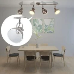 Plafonnier Pour 4 Ampoules E14 Gris -OSRAM || Philips || Bosch Soldes plafonnier pour 4 ampoules e14 gris 8718475532545 1271164