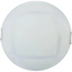 Plafonnier Verre Rond Blanc Ethan 30 X 30 Cm