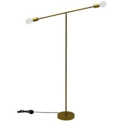 POP Lampadaire Balancier En Métal - 23 X 23 X H.140 Cm - Or - E27 25W -OSRAM || Philips || Bosch Soldes pop lampadaire balancier en metal 23 x 23 x h 140 cm or e27 25w 3611510029152 565177