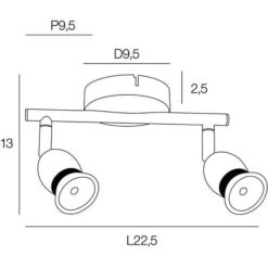 Spot LED Mely - Métal - 2 L - GU10 - 5 W - Pétrole - COREP -OSRAM || Philips || Bosch Soldes spot led mely metal 2 l gu10 5 w petrole corep 3188000778482 1243844