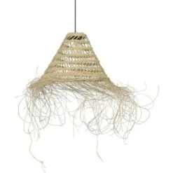 Suspension Atlas - Alfa Fibres Végétales - Conique - E27 - Ø40 Cm - Naturel