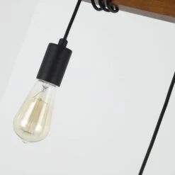 Suspension Bois Massif Foncé Et Noir Zorren -OSRAM || Philips || Bosch Soldes suspension bois massif fonce et noir rezo 3327480054901 557924