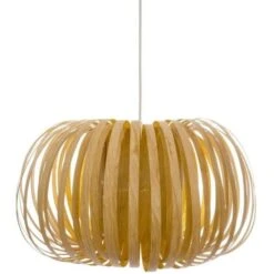 Suspension Effet Bois Naturel - E27 - 60 W - H. 27 Cm - Sable