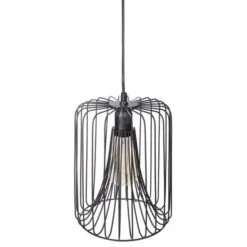 Suspension Filaire En Métal - Ø 20 Cm - Noir