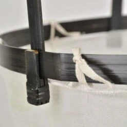 Suspension Hikari - Tissu Et Bambou - Lanterne - E27 - Ø35 Cm - Noir -OSRAM || Philips || Bosch Soldes suspension hikari tissu et bambou lanterne e27 35 cm noir 3188000774026 1136099