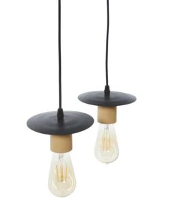 Suspension Industrielle 4 Ampoules Bois Clair Et Métal Noir Igo -OSRAM || Philips || Bosch Soldes suspension industrielle 4 ampoules bois clair et metal noir igo 3248116416828 1140464